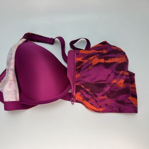 Victoria Secret On Point Sweat Sport Bra Padded Front Zip Wire Mulit-Color 38DDD